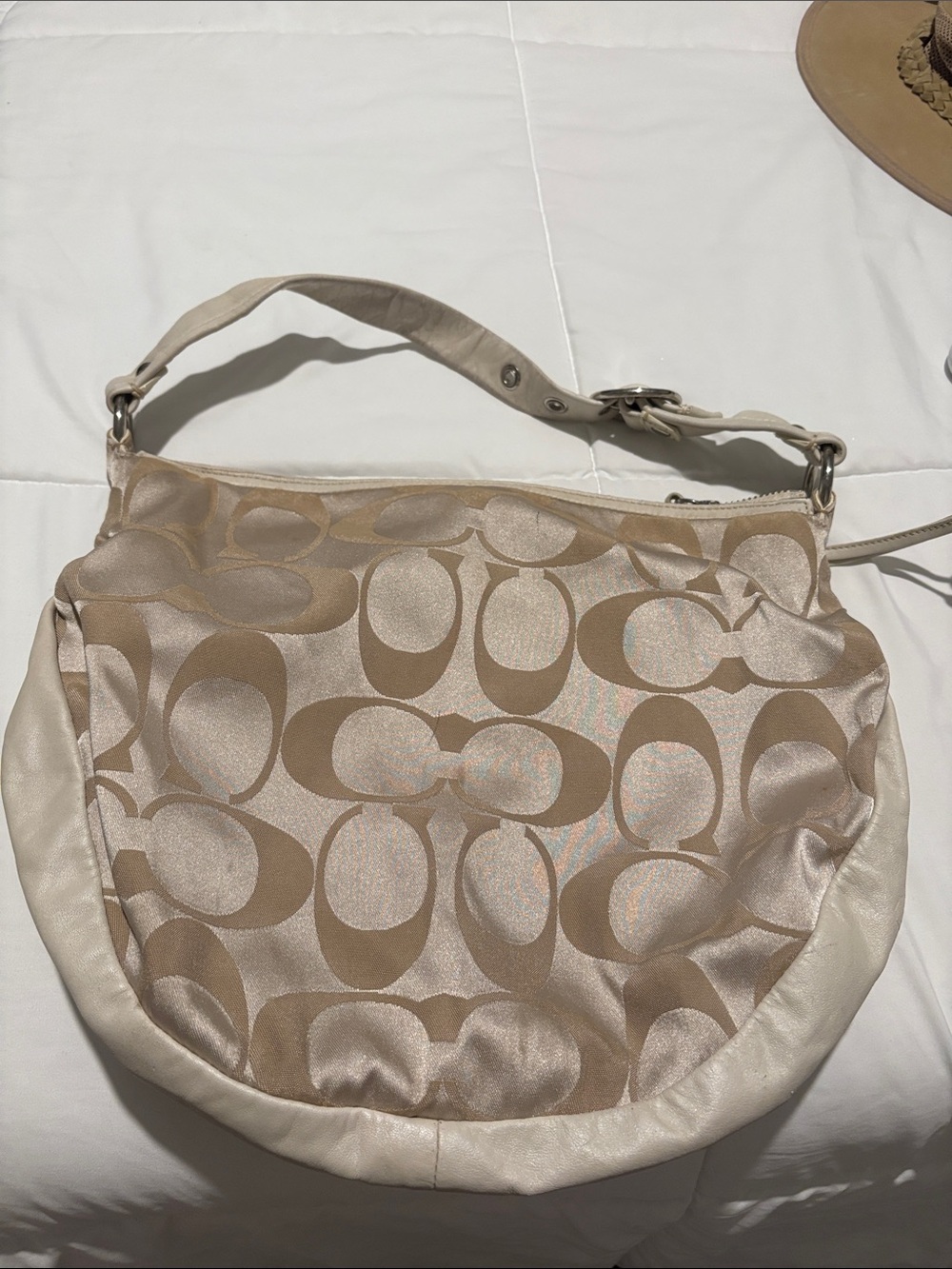 Coach Beige Signature Shoulder Bag